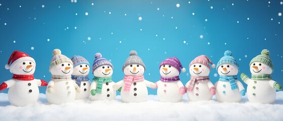 Ultra-high-resolution minimalist Christmas pastel snowman artwork with soft textures and open space for elegant seasonal design use.