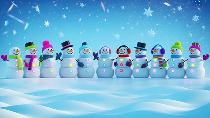 Ultra-high-resolution minimalist Christmas pastel snowman artwork with soft textures and open space for elegant seasonal design use.