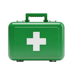 Obraz premium Green first aid kit isolated on transparent background