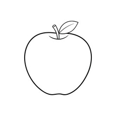 Apple line art. Apple hand drawn. Fruit continuous line drawing. Single contour food for design print. Single lineart sketch health