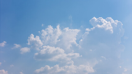 Summer blue sky and white clouds landscape