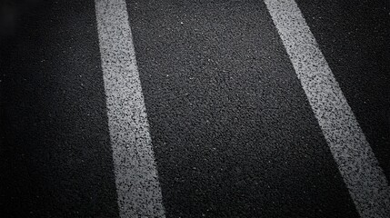 Fototapeta premium Close-up of Asphalt Road with White Lines