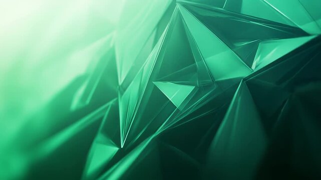 Abstract green crystal low poly geometric background