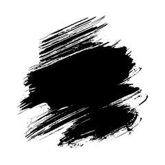 Hand drawn black brush strokes for grunge design backgrounds