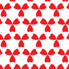 Geometric Red heart, love vector pattern for textile 
