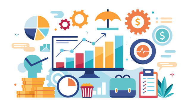 business finance infographic elements on white background