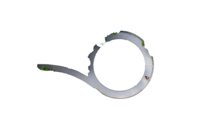 Race Track from Above: An aerial view showcases a sleek race track design, winding through a dynamic course. This image perfectly captures the essence of speed, competition, and precision.