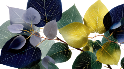 Multicolor leaf: A vibrant composition of diverse leaves in various hues. Nature's artistry, where each leaf tells a unique tale of life and resilience.