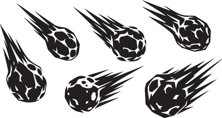 Black Asteroids Meteorites Burning in Space © MdAzrafhssn