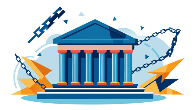 Retro T-Shirt Design with Supreme Court Building Chained for Justice Reform Concept