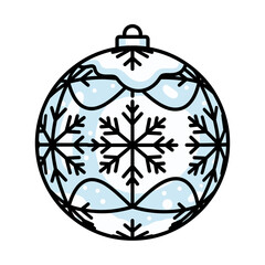 Obraz premium Winter Ornament Ball Vector with Snowflake Cut Patterns