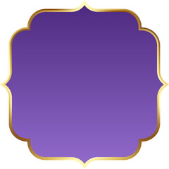 Obraz premium Purple and Gold Islamic Arch Frame Illustration