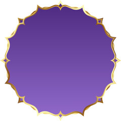 Obraz premium Purple and Gold Islamic Arch Frame Illustration