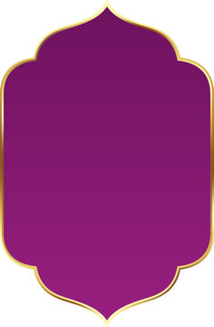 Purple and Gold Islamic Arch Frame Illustration