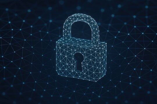Digital padlock network security abstract concept padlock icon network protection data privacy. - Powered by Adobe
