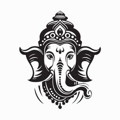 Ganesh Religious Symbol Vector Illustration on White Background