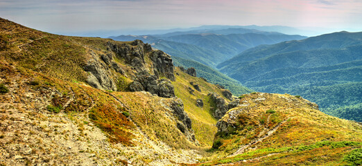 Beautiful landscape in the summer mountain