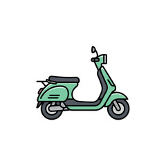 Green Electric Eco Scooter Illustration