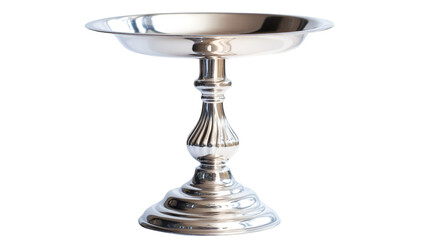 Polished Silver Candlestick Base Close-Up - Engraved Metal Home Decor Accent