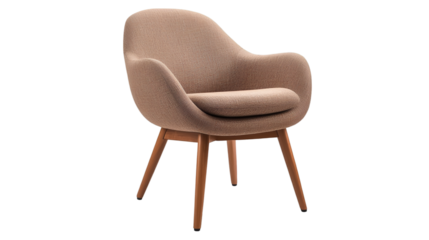 Iconic White Upholstered Wingback Armchair - Mid-Century Modern Design Classic