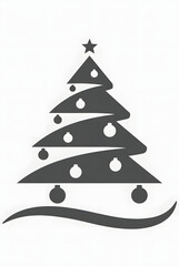 Fototapeta premium Minimalist Christmas Tree Icon Silhouette
