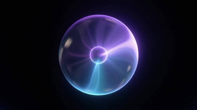 Pulsing Glowing Plasma Sphere AI Voice Assistant Interface