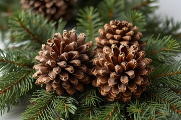 pine cones on a branch