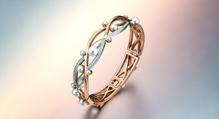 Elegant Rose Gold Pearl Bracelet Jewelry for Women &mdash; Luxurious Fine Accessory for Special Occasions and Weddings