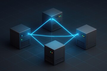 Server network connection data flow technology, digital cyberspace, data transmission, computer.