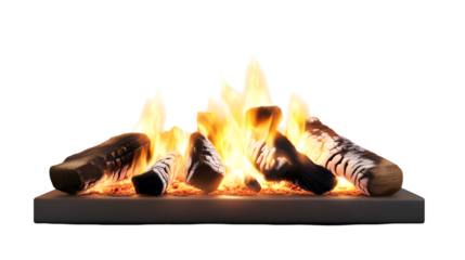 Campfire Log Stack Burning - Traditional Teepee Fire and Outdoor Warmth