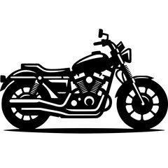 Obraz premium Vintage Motorcycle: A detailed silhouette of a classic motorcycle, perfect for showcasing the spirit of freedom and adventure on the open road.