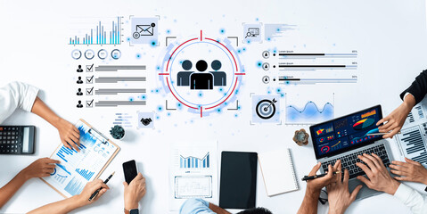 A dashboard for customer relationship management (CRM). The data analysis and market research help...