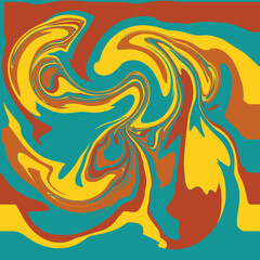 deep colored yellow, brown and blue paint swirl design pattern background