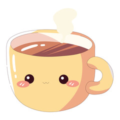 Coffee cup cartoon. Vector illustration of a cup of coffee.