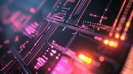 Digital data flowing through abstract circuit board network - Powered by Adobe