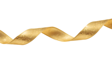 Gold glitter ribbon PNG featuring sparkling texture and flawless transparent background for luxury festive compositions.
