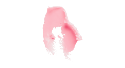 Pink clay texture on transparent background.