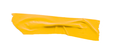 Yellow masking tape, plastic scotch, on a transparent background.