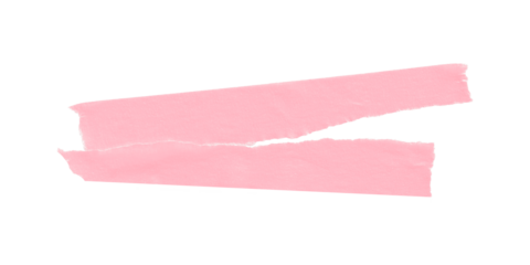 Pink masking tape, plastic scotch, on a transparent background.