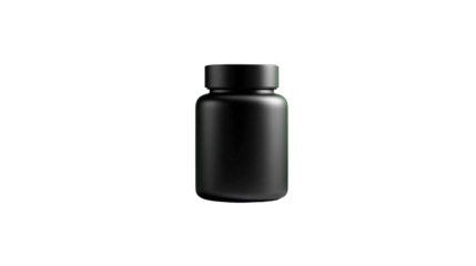 Minimalist Health: A sleek, jet-black bottle stands, symbolizing modern wellness and self-care. It suggests a sense of focus, precision, and the dedication to health that promotes overall well-being.