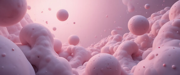 Floating Pastel Geometric Shapes with Soft Shadows.