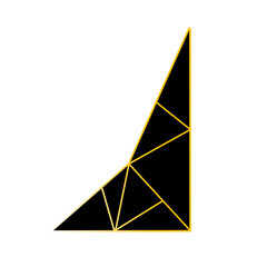 gold and black corners of the polygon