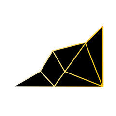 gold and black corners of the polygon