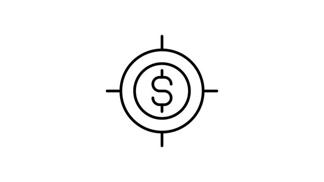 A dollar sign centered within crosshairs, symbolizing financial targeting or focus on monetary value.