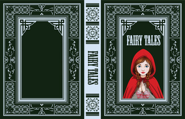 054-35-Ornate vintage book cover design featuring little red riding hood