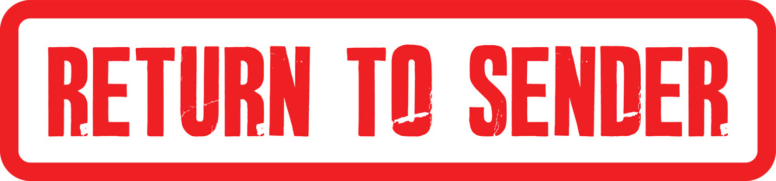 Transparent image of a return to sender stamp with copy space