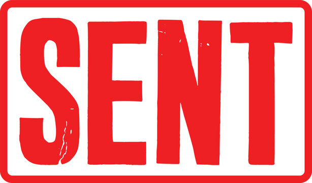 Red Sent Stamp Transparent Image - Business Communication Seal