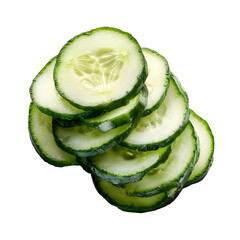 Fresh Sliced Cucumber Isolated on White Background for Culinary Design Projects