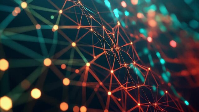 Global network connection illuminating data and technology