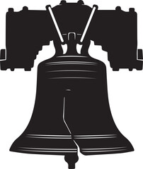 Black silhouette of the liberty bell iconic american symbol